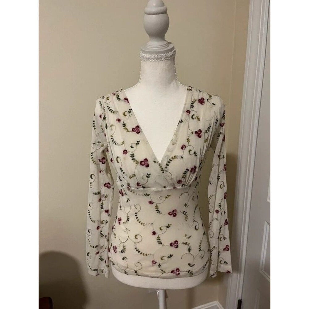 Karen Kane wrap embroidered top